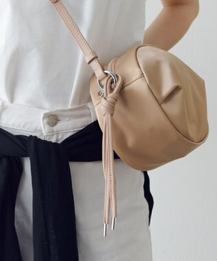 russet クラウズナイロンサークルミニショルダーバッグ(CE-1728) PinkBeige