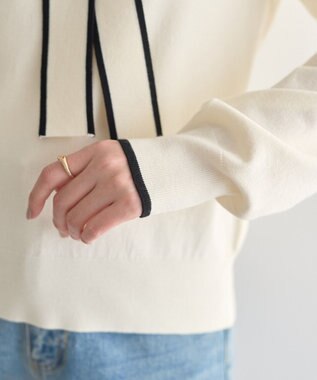 YECCA VECCA 配色ボウタイニット Ivory