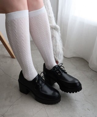 WEGO レースアップヒールシューズ ブラック