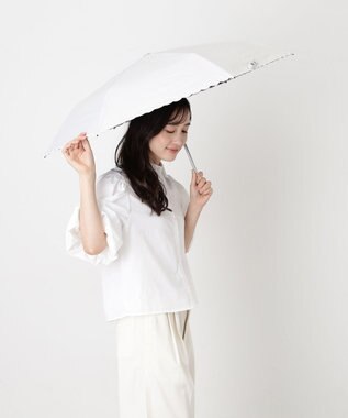 MOONBAT 【WEB限定/ 遮光率100％/遮熱/UV】POLO RALPH LAUREN（ポロ ラルフローレン）晴雨兼用日傘 ワンポイント ポロポニー ストライプ 折りたたみ傘 ベージュ