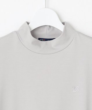 23区GOLF 【WOMEN】【吸水速乾/UVケア】シアー袖 モックネックシャツ ライトグレー系