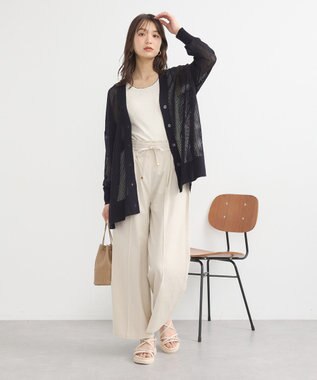 earth music&ecology メッシュルーズカーディガン Black