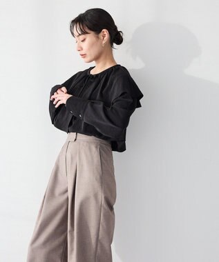 CRAFT STANDARD BOUTIQUE ＜セレモニー＞着脱可能/2WAYフリルカラーブラウス Black