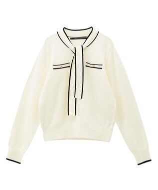 YECCA VECCA 配色ボウタイニット Ivory