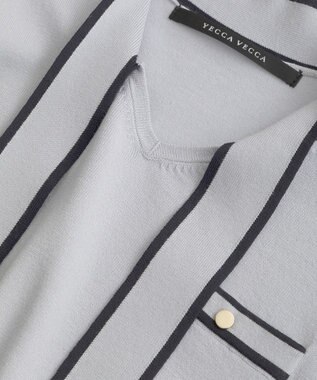 YECCA VECCA 配色ボウタイニット Light Blue