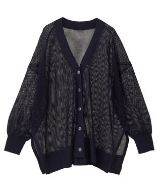 earth music&ecology メッシュルーズカーディガン Black