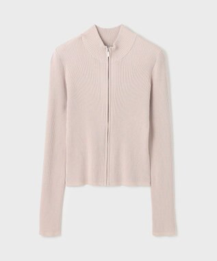 GRACE CONTINENTAL リブニットzipトップ ベージュ