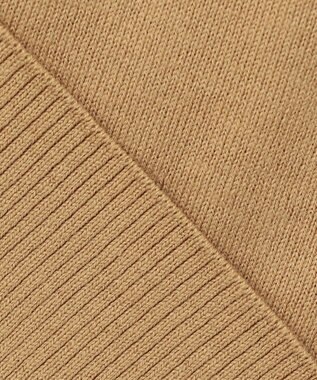 自由区 【洗える】シルクコットンハイゲージ Vネックカーディガン キャメル系