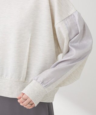 Green Parks 箔プリントドッキング裏毛プルオーバー Oatmeal