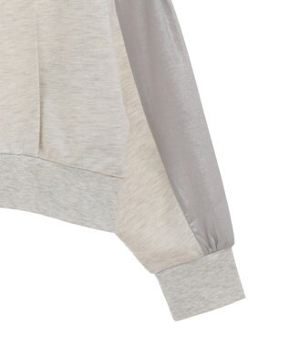 Green Parks 箔プリントドッキング裏毛プルオーバー Oatmeal