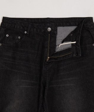 WEGO 【ユニセックス着用ITEM】シャーリングフレアデニムスキニーパンツ デニムブラックソノタ