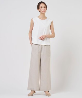 J.PRESS LADIES S スムースジャージー ノースリーブ カットソー ホワイト系