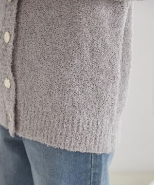 WEGO 【ANGIE VINTAGE】リボンヤーンVネックニットカーディガン ライトグレー