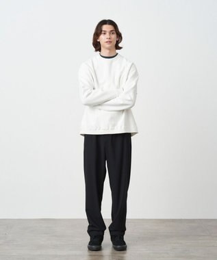 ATON WOOL OXFORD | テーパードイージーパンツ - UNISEX BLACK