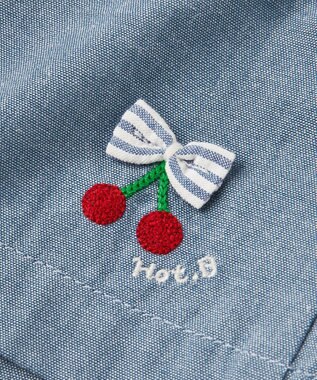 MIKI HOUSE HOT BISCUITS 【80-120cm】バックフリル ダンガリー素材 キュロットパンツ ブルー