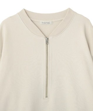 Green Parks ハーフＺｉｐ裏毛プルオーバー Ecru