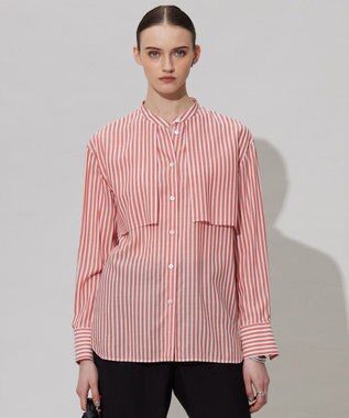 【洗える】キュプラローンストライプ シャツ