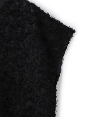 ICB L シアーカットジャガード Vネックトップス ブラック