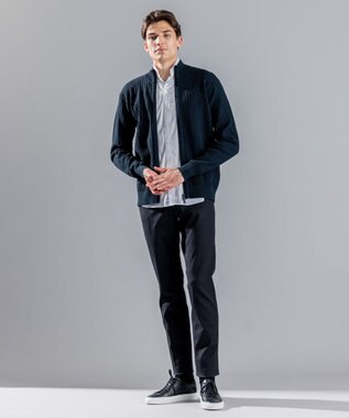 JOSEPH HOMME 【イージーケア】 ヴィスコースリンクス　ジップアップカーディガン ピーコックグリーン系