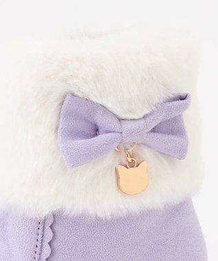 ANY KIDS フェイク ファー ブーツ ラベンダー