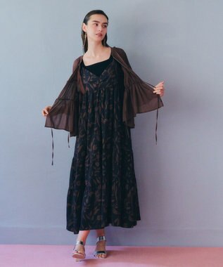 YECCA VECCA リボンデザインシアーブラウス Brown