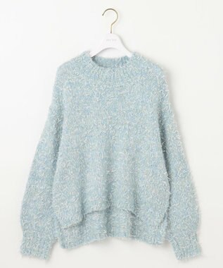 ANY SIS 【洗える】リボンヤーンミックス ニット ライトブルー