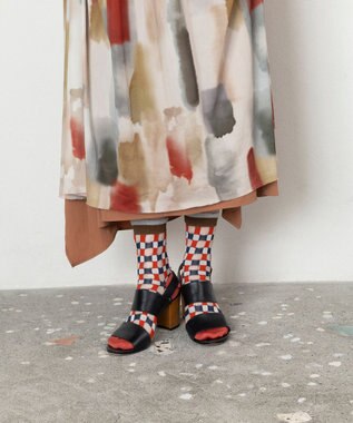 TRICOTE チェックラメソックス 82BEIGE