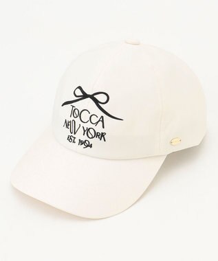 TOCCA 【UV90%以上カット・吸水速乾・接触冷感・抗菌防臭・サイズ調整可・洗える】DANCING RIBBON LOGOCAP キャップ オフ系