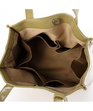 UNBILLION カシュカシュ cachecache / ソフトエナメルスクエア手提げトートS ライトグリーン