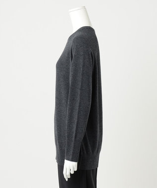 23区 【R(アール)】ウールカシミヤ クルーネックニット チャコールグレー系