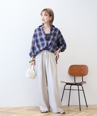 AMERICAN HOLIC イージーケアチェックシャツ【360°着こなしシャツ】 Blue