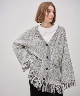 uncrave ツイードニット ジャケット オフ×ブラック