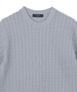 JOSEPH HOMME ドライコットンリンクス　半袖クルーネックニット スカイブルー系