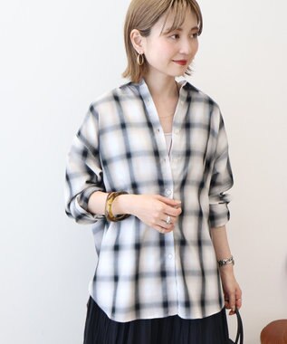 AMERICAN HOLIC イージーケアチェックシャツ【360°着こなしシャツ】 Ivory