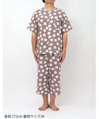 ワコール／睡眠科学 パジャマ 【SOU・SOU（R）】 綿100%(本体) 高島ちぢみ（R） 5分袖 半袖 7分丈 メンズ YGT124 睡眠科学／ワコール ブラウン