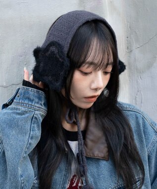 WEGO スターニットイヤーマフ ダークグレー