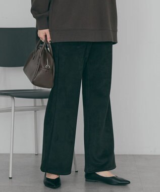 AMERICAN HOLIC ヌバック調ベイカーフレアパンツ Black