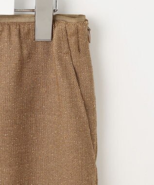 自由区 L シルクネップツイード スカート ダークキャメル
