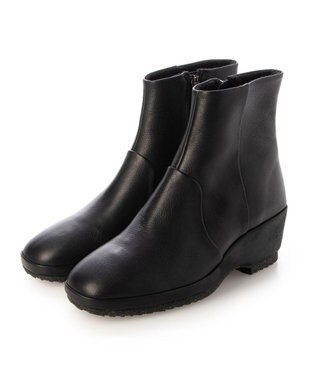 MODE ET JACOMO <D'ICI>ウェッジソールスクエアトゥブーツ ブラック
