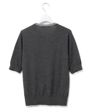 23区 S 【洗える】サステナブルウール 半袖 ニット グレー系1