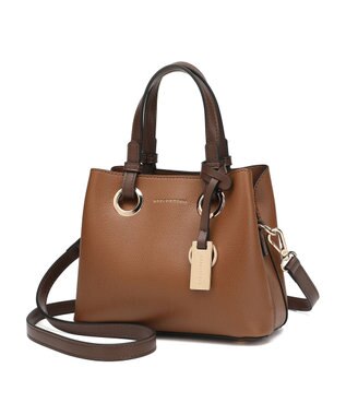 style code 【MERCURYDUO/マーキュリーデュオ】メタルアイレット　ミニショルダーバッグ、ハンドバッグ キャメル