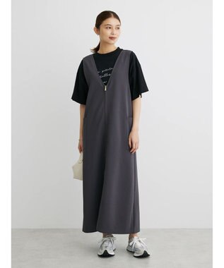 Green Parks ・ＥＬＥＮＣＡＲＥ　ＤＵＥ　２ｗａｙＶネックジャンスカ Charcoal Gray