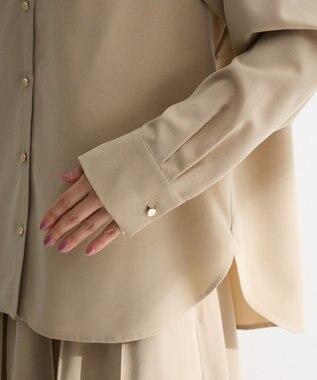 Green Parks ＳＥＴ２点スキッパーブラウス＋プリーツスカート Beige