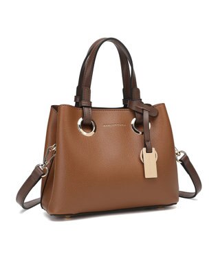 style code 【MERCURYDUO/マーキュリーデュオ】メタルアイレット　ミニショルダーバッグ、ハンドバッグ キャメル