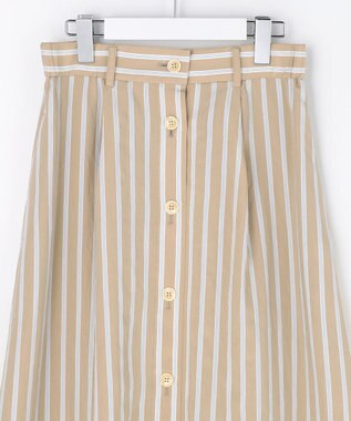 自由区 【SHIHOさん着用】ビスコースナイロンドビーストライプ スカート ベージュ系