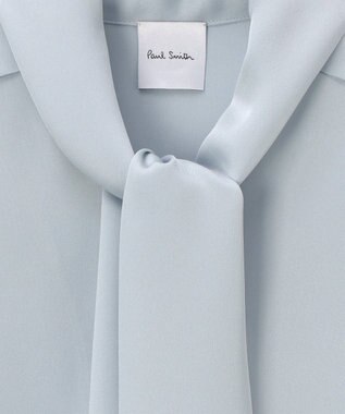 Paul Smith サテン ボウタイ ブラウス ライトブルー