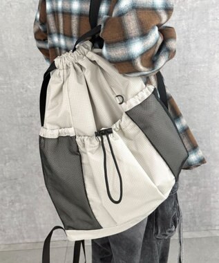 WEGO 【ユニセックス着用ITEM】メッシュポケットナップサック グレーその他