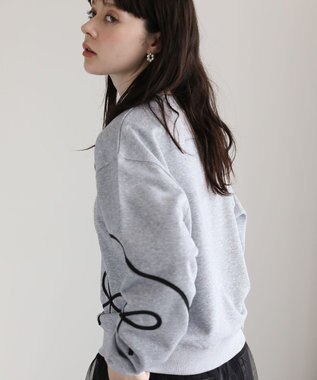 Green Parks ・ｓｗｉｎｇ　ｂｙ　リボンコード刺繍スウェット Gray Mixture