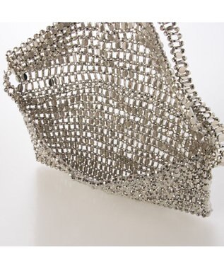 UNBILLION カシュカシュ cachecache / メタルビーズフラップ付きハンドバッグ シルバー