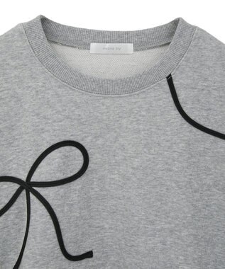 Green Parks ・ｓｗｉｎｇ　ｂｙ　リボンコード刺繍スウェット Gray Mixture